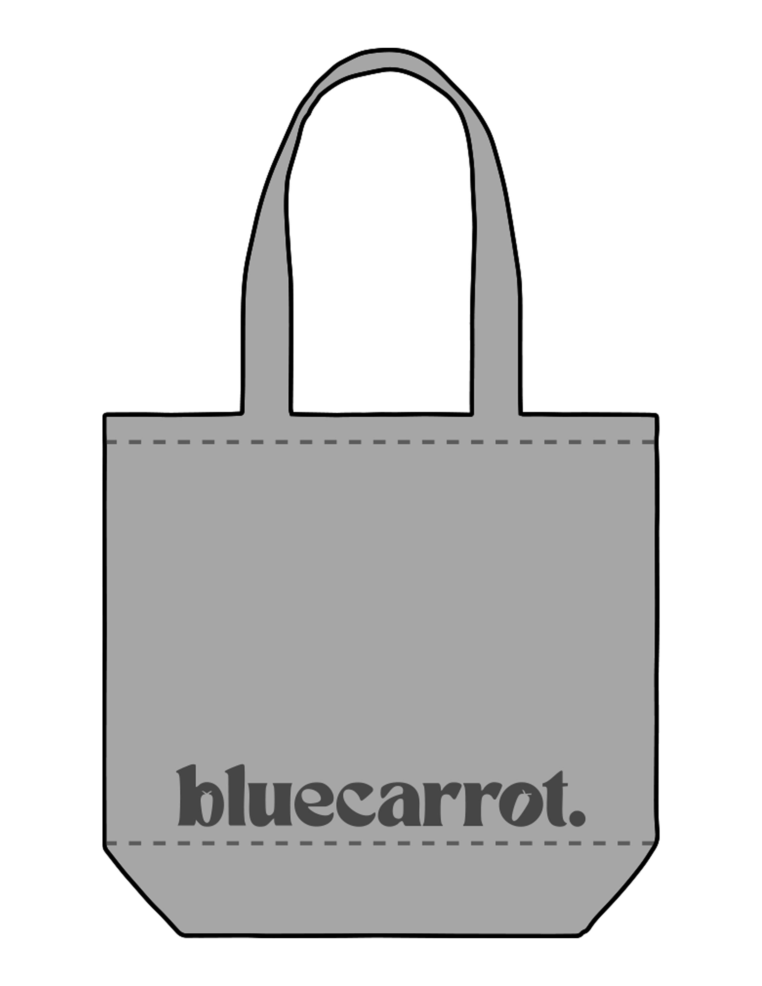 The Promo Tote Bag - Gray - BlueCarrot - Front Bottom - Printed - Tone on Tone