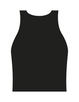 The Womens Active Crop Tank - Black - OCWC - Center Chest "OASIS" - Printed - White