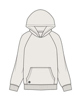 The Mens Hoodie - Bone - ZENERGY CYCLING - Right Corner Pocket & Center Back - Printed - Charcoal