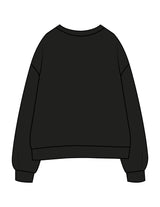 The Womens Crewneck - Black - Pilates Method/Barre Noir - Center Chest Stacked - Printed - White
