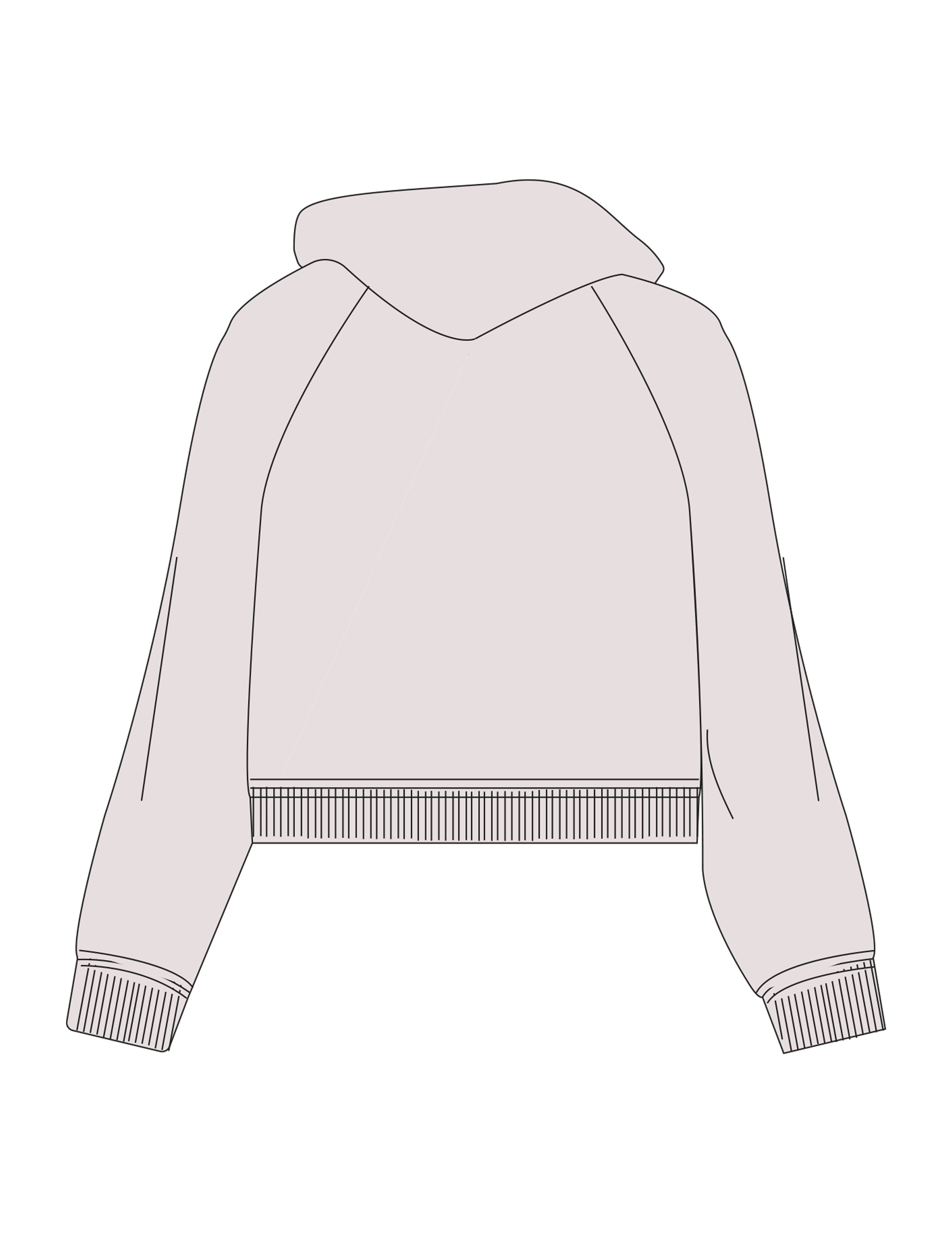 The Womens Crop Hoodie - Bone - RECHARGED PILATES - Center Chest & Left Sleeve - Printed - Sage