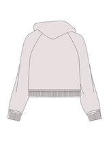 The Womens Crop Hoodie - Bone - RECHARGED PILATES - Center Chest & Left Sleeve - Printed - Sage