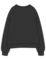 The Womens Crewneck - Washed Black - Rustic Roots Asthetics - Center Chest - Embroidered - Light Pink