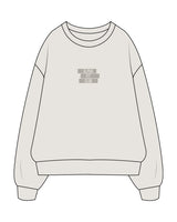 The Mens Crewneck - Washed Bone - Alpha Fit - Center Chest Stacked - Tone on Tone