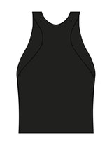 The High Neck Racer Tank - Black - Activate House - Center Chest - Printed - White