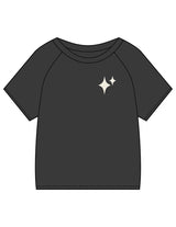 The Kids Heavyweight Tee - Washed Black - New Mom School - Left Chest & Back Stacked - Printed - Off White