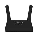 The Box Cut Bra - Black - Velvaere - Center Chest & Center Back - Printed-  White