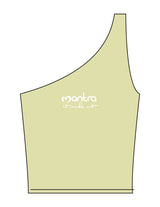 The One Shoulder Tank - Yellow - Mantra - Center Chest Stacked - Printed - White