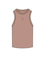 The Ribbed Full Length Tank - Clay - White House - Center Chest - Embroidered - Tone on Tone