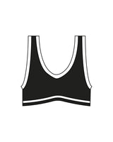 The Piped Bra - Black - Onyx & Ivory - Center Back - Printed - Off White