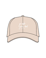 The Dad Hat - Stone - New Mom School - Center Crown Stacked - Embroidered - White