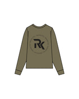 The Mens Long Sleeve - Army - REKINECTED - Center Chest & Center Back Circular - Printed - Black