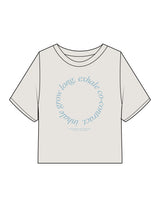 The Heavyweight Crop Tee - Washed Bone - Reforming Foundations - Center Chest Stacked - Printed - Light Blue
