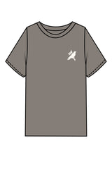 The Mens Heavyweight Tee - Washed Gray - Football Common - Left Chest & Back Stacked - Printed - Ivory