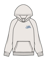 The Womens Hoodie - Bone - Pure Movement LARK - Left Chest & Back Stacked - Printed - Blue
