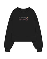 The Womens Heavyweight Crop - Black - Positively Fit - Center Chest Stacked - Printed - Full Color