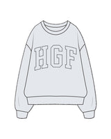 The Mens Crewneck - White Heather - Higher Ground - Center Chest Arched - Printed - Cool Grey