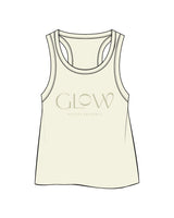 The Crop Tank - Butter - GlowPilates - Center Chest Stacked - Printed - Tone on Tone