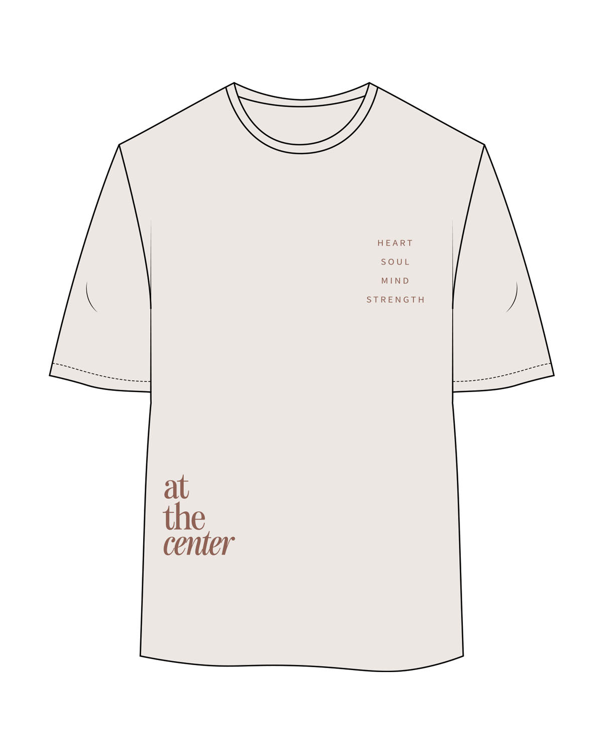 The Womens Heavyweight Tee - Washed Bone - Plum Creek Church - Left Chest & Upper Right Waist - Printed - Clay