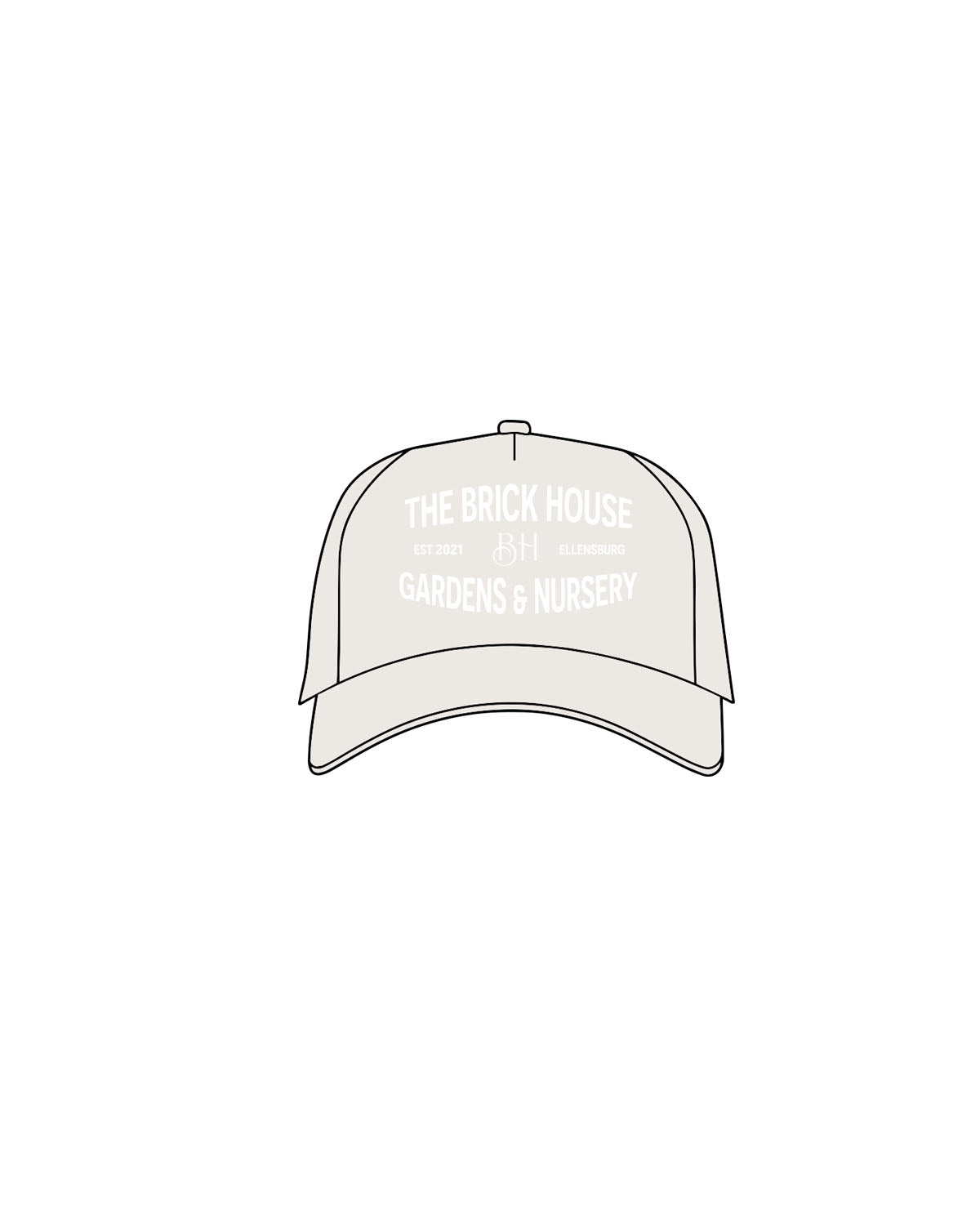 The Canvas Cap - Bone - Brick House - Center Crown Stacked & Left Panel - Printed - White