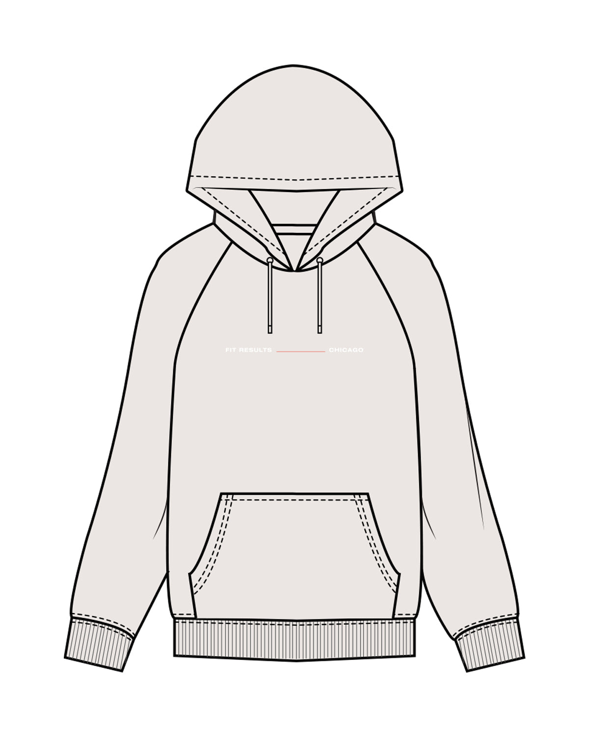 The Classic Hoodie - Bone - Fit Results - Center Chest & Back Center Light - Full Color