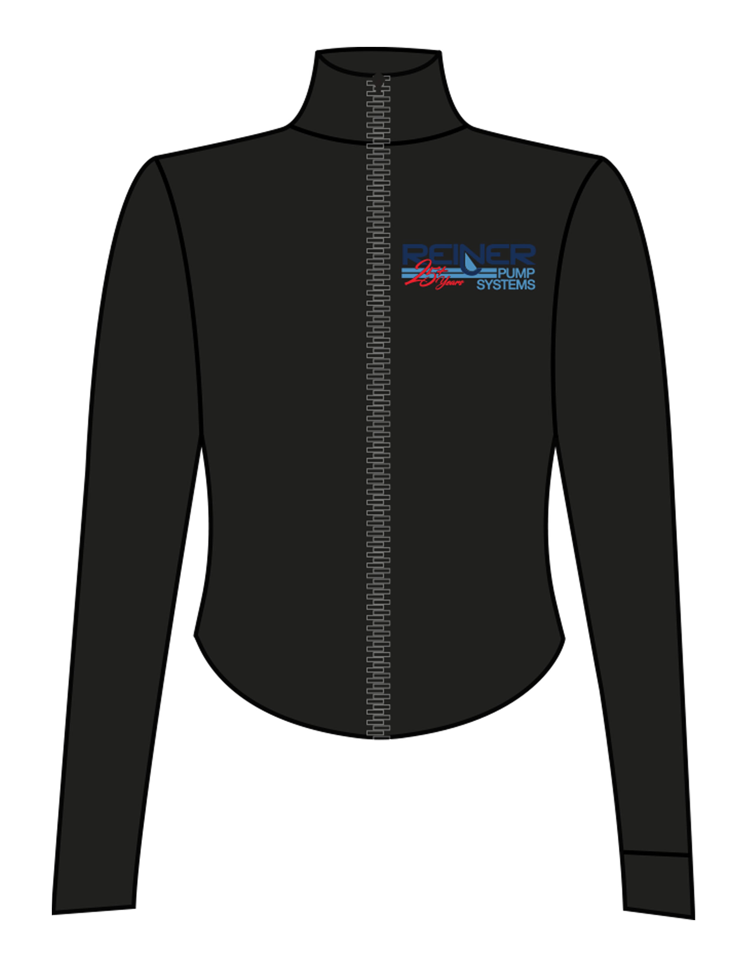 The 3/4 Crop Zip Jacket - Black - Reiner Pump Systems - Left Chest - Printed - Full Color