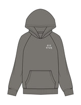 The Mens Hoodie - Washed Gray - Fit 5 - Left Chest & Back Round - Printed - Off White