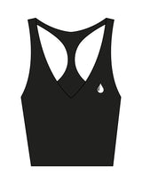 The Racer Tank - Black - Saltvault - Left Chest & Center Back - Printed - White