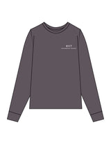 The Unisex Midweight Long Sleeve - Graphite - HIIT Performance - Left Chest Stacked - Printed - White