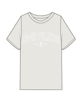 The Womens Heavyweight Tee - Washed Bone - Co-Op Pilates - Center Chest Stacked - Printed - White