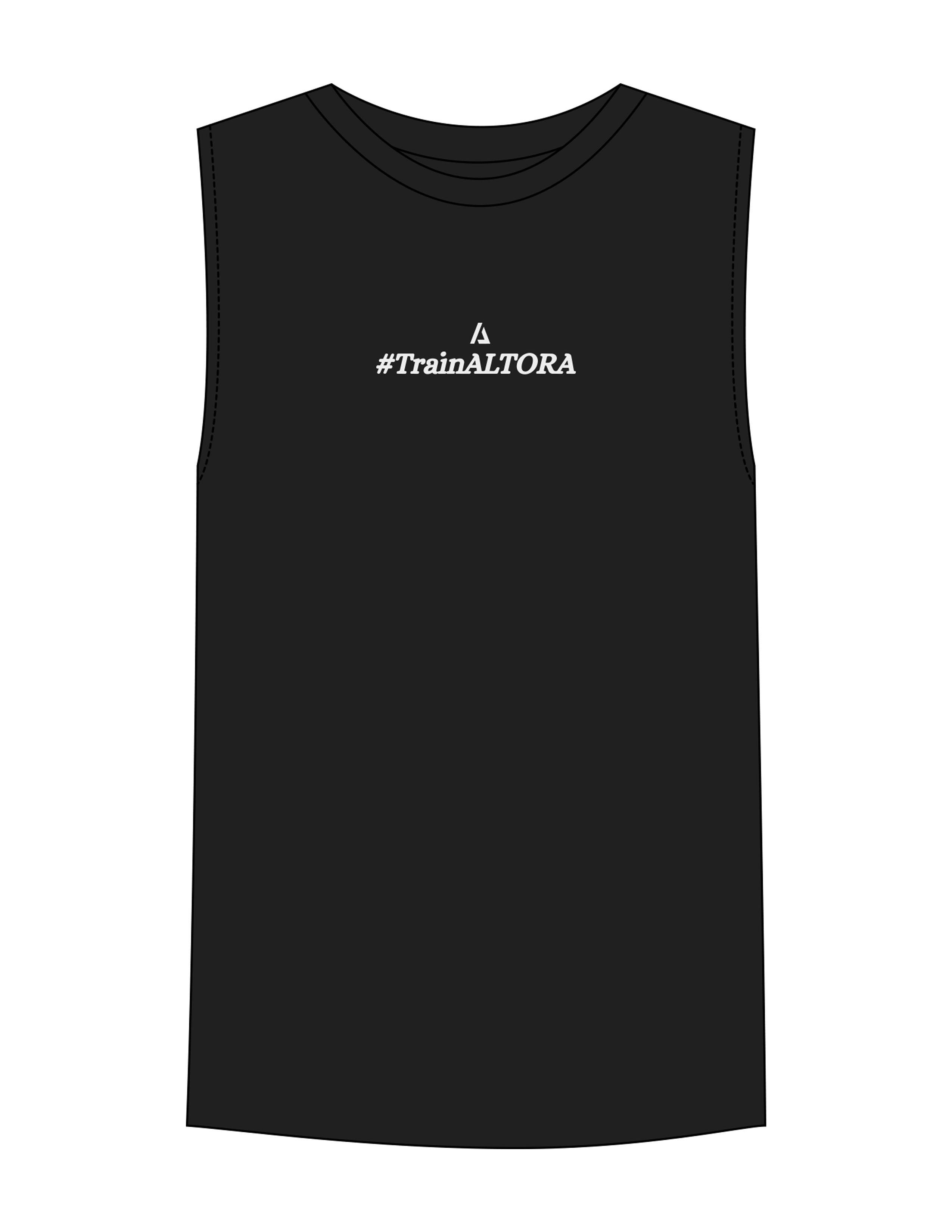 The Mens Tank - Black - ALTORA - Center Chest & Back Neckline Icon - Printed - Off White