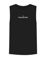 The Mens Tank - Black - ALTORA - Center Chest & Back Neckline Icon - Printed - Off White