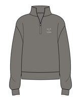 The Womens 1/4 Zip - Washed Gray - Slo x Form - Left Chest Stacked - Printed - Bone