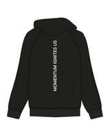 The Mens Zip Hoodie - Black - Reform Studios - Left Chess & Back Vertical - Printed - White