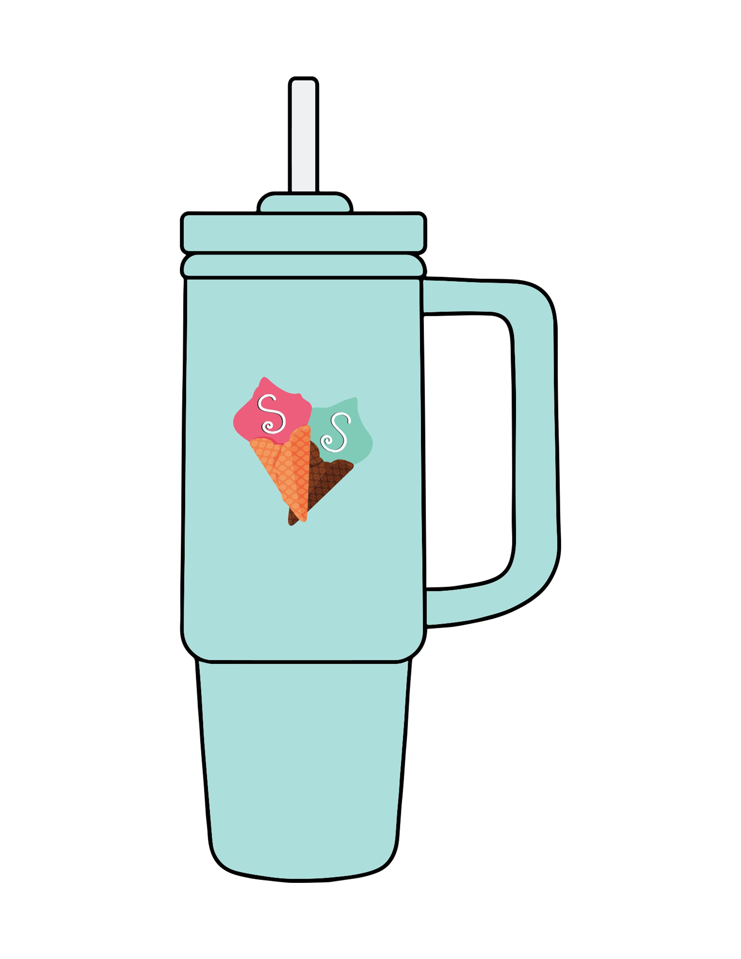 The Tumbler Cup - Seafoam - Stowe Sweets - Center Body - Printed - Full Color