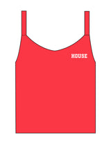 The Micro Rib Strappy Crop Tank - Red - Lagree House - Left Chest - Embroidered - White