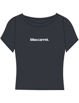 The Sporty Crop Short Sleeve - Grey - BlueCarrot -  Center Chest - Printed - White