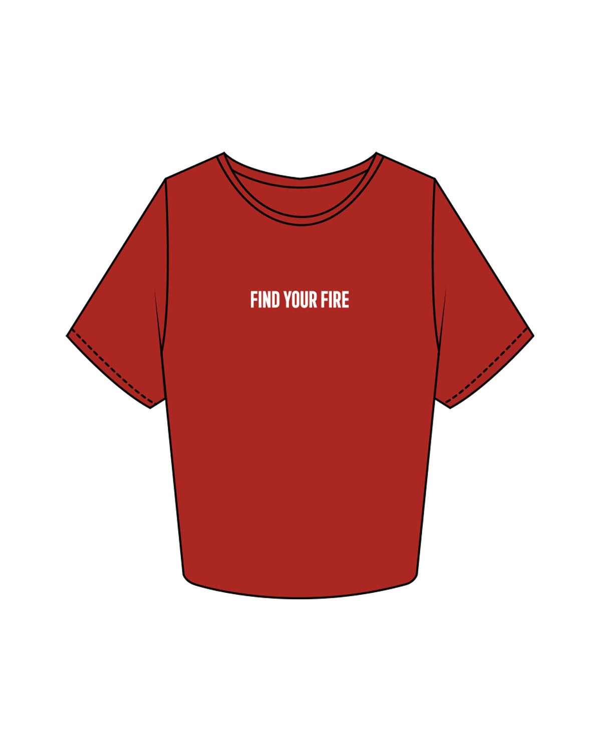 The Crop Tee - Red - Ignite Barre & Fitness - Center Chest & Back Round - Pritned - White