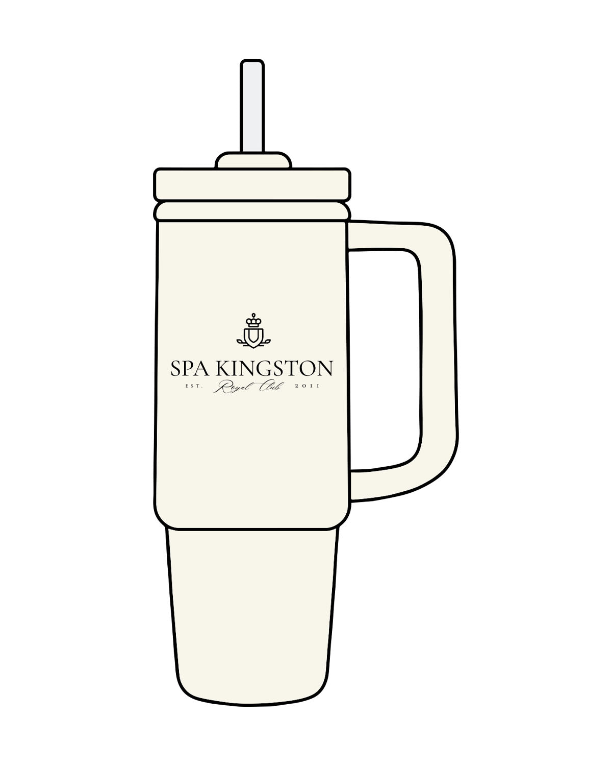 The Tumbler Cup - Off White - Spa Kingston - Center Body - Printed - Black