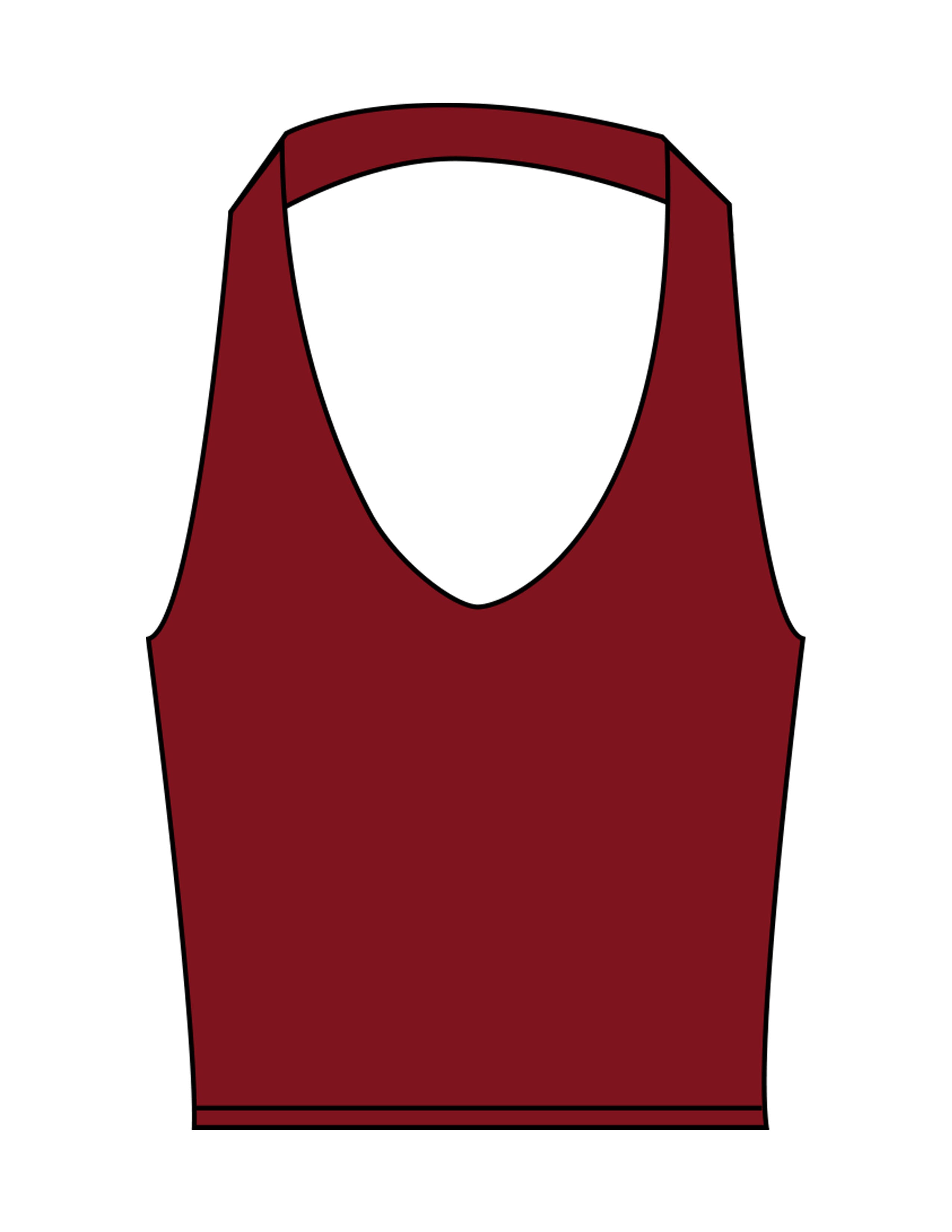 The Halter Tank - Red - Melt Hot Pilates - Center Back Initial - Printed - White
