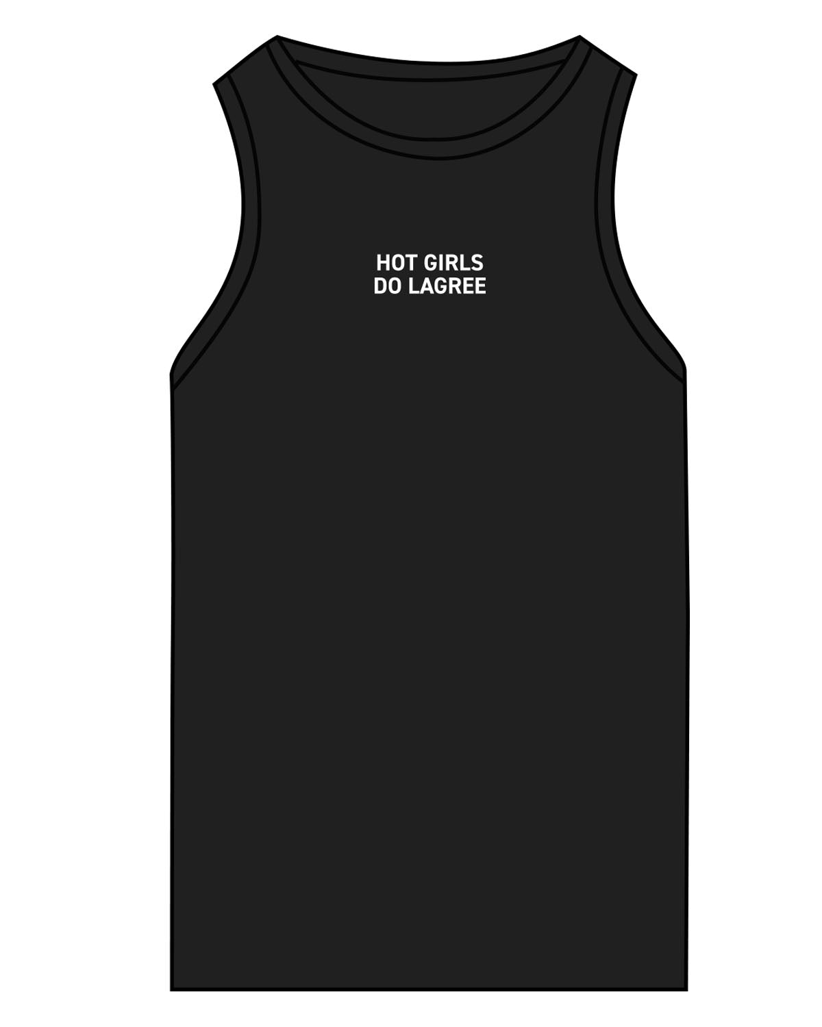 The Recycled Womens Tank - Black - MegaBarre - Chest Stacked "LAGREE" - Printed - White