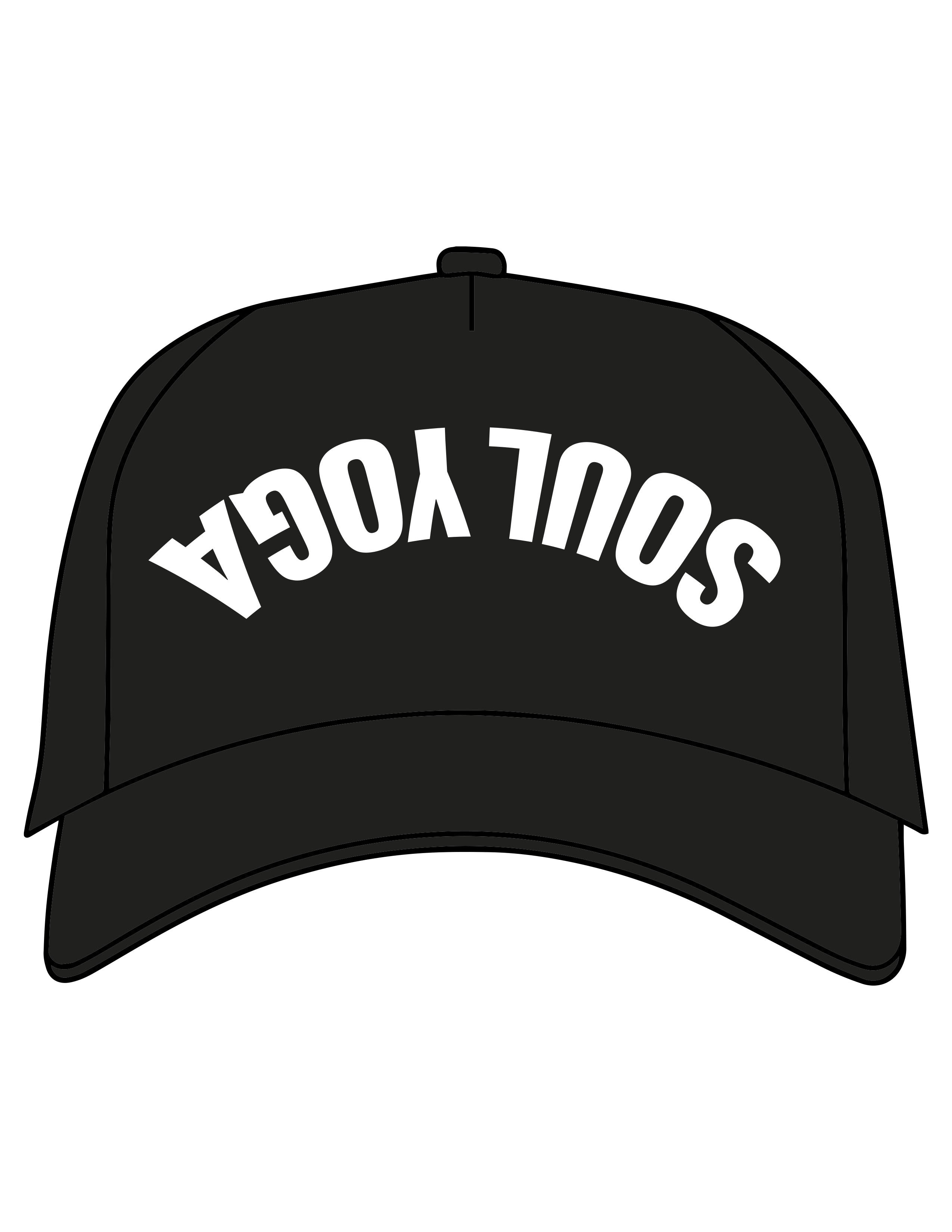 The Foam Trucker - Black - SOUL YOGA - Center Crown Inverted - Printed - White