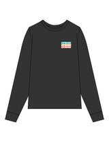 The Mens Heavyweight Long Sleeve - Washed Black  - Uprise Hot Yoga - Left Chest Stacked - Printed - Full Color