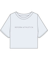 The Midweight Crop Tee - Light Blue - Reform Athletica - Center Chest - Charcoal