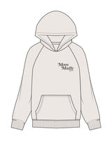 The Womens Hoodie - Bone - Move Madly - Left Chest & Center Back - Printed - Black