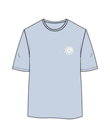 The Womens Oversized Tee - Powder - ZENERGY CYCLING - Left Chest Round & Back Stacked - Printed - Ivory