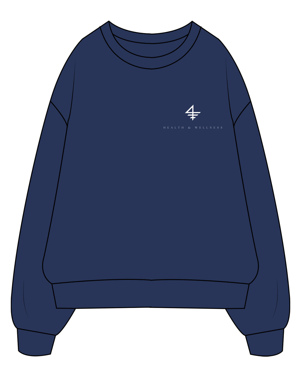 The Mens Crewneck - Cobalt - CBS - Left Chest Stacked & Back Center Stacked