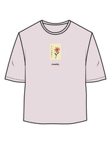 The Oversized Crop Tee - Orchid - Barnes. The Label - Chest Flower - Printed - Full Color