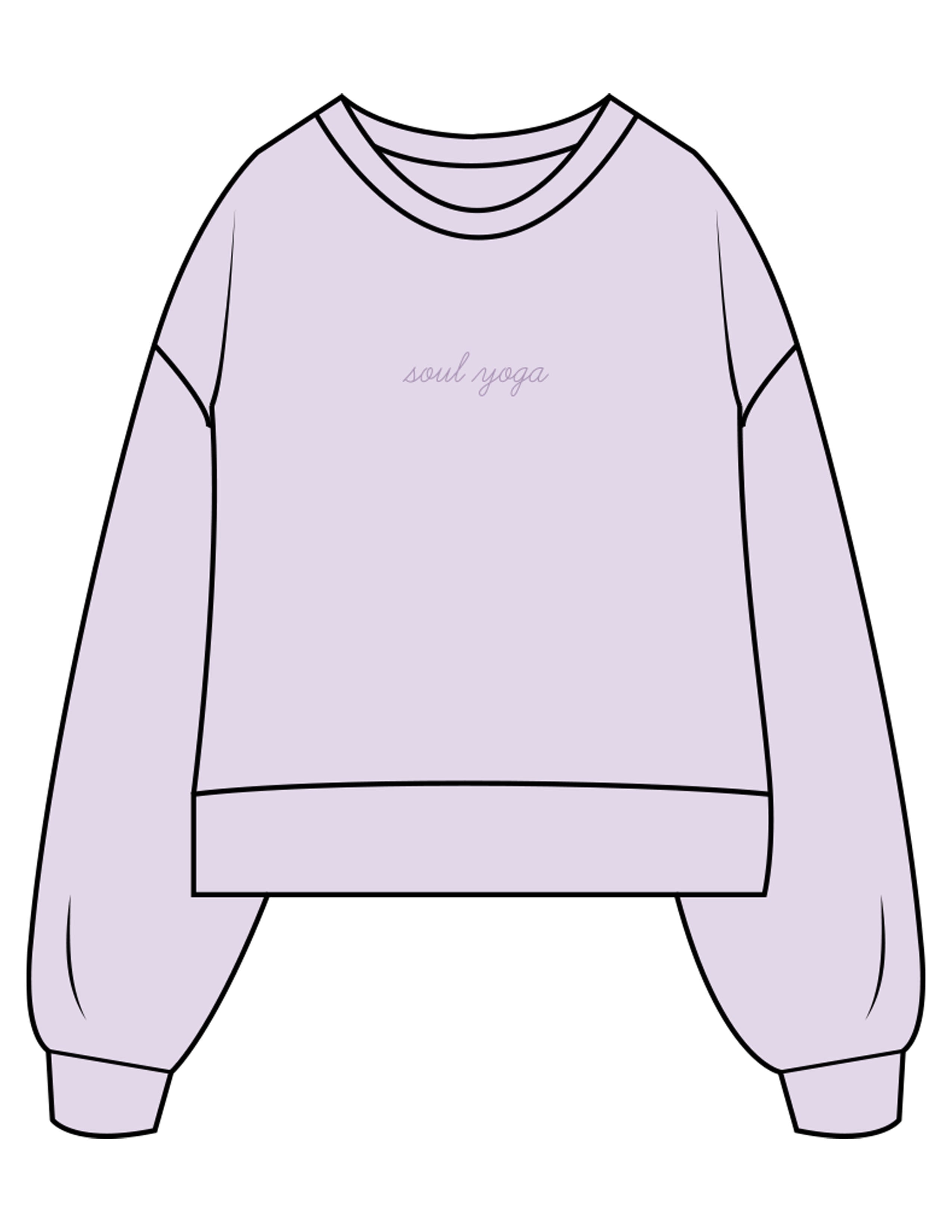The Womens Heavyweight Crop - Lavender - SOUL YOGA - Center Chest - Printed - Tone on Tone
