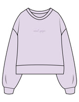 The Womens Heavyweight Crop - Lavender - SOUL YOGA - Center Chest - Printed - Tone on Tone